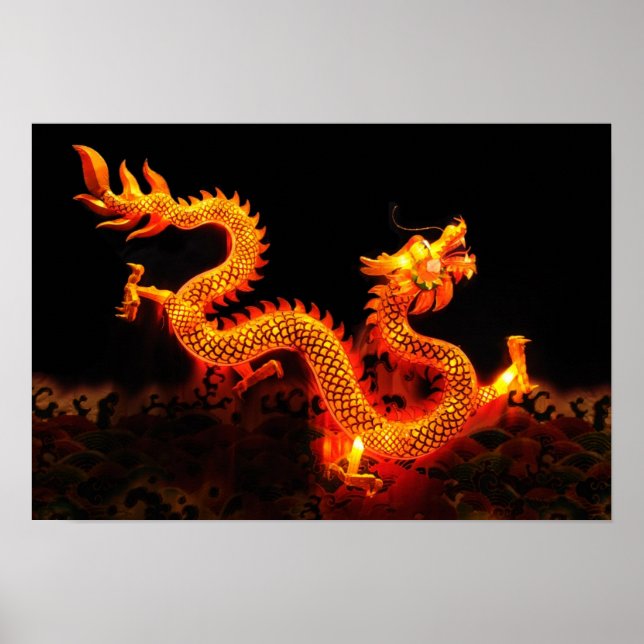 Affiches Lanterne chinoise de dragon (Devant)