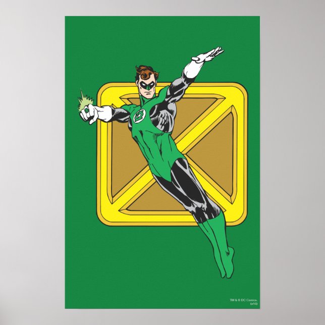 Affiches Lanterne verte avec Arrière - plan (Devant)
