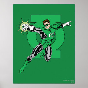 Affiches Lanterne verte avec Arrière - plan de logo