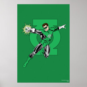Affiches Lanterne verte avec Arrière - plan de logo