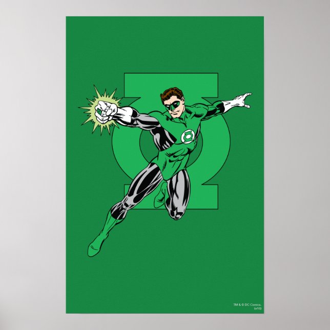 Affiches Lanterne verte avec Arrière - plan de logo (Devant)