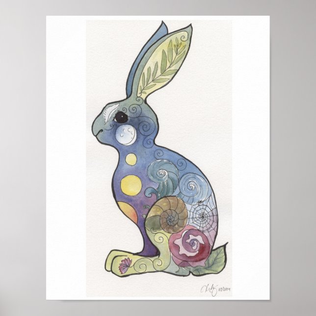 Affiches Lapin arc-en-ciel (Devant)