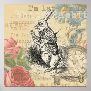 Affiches Lapin Blanc Alice au Pays des Merveilles Art