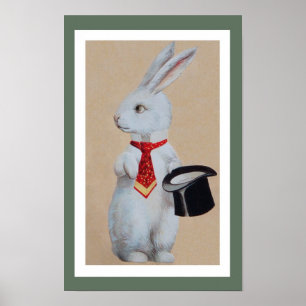 Affiches Lapin blanc avec Tophat