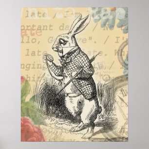 Affiches Lapin Blanc Aventures d'Alice au Pays des Merveill