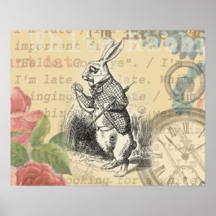 Affiches Lapin Blanc Aventures d'Alice au Pays des Merveill
