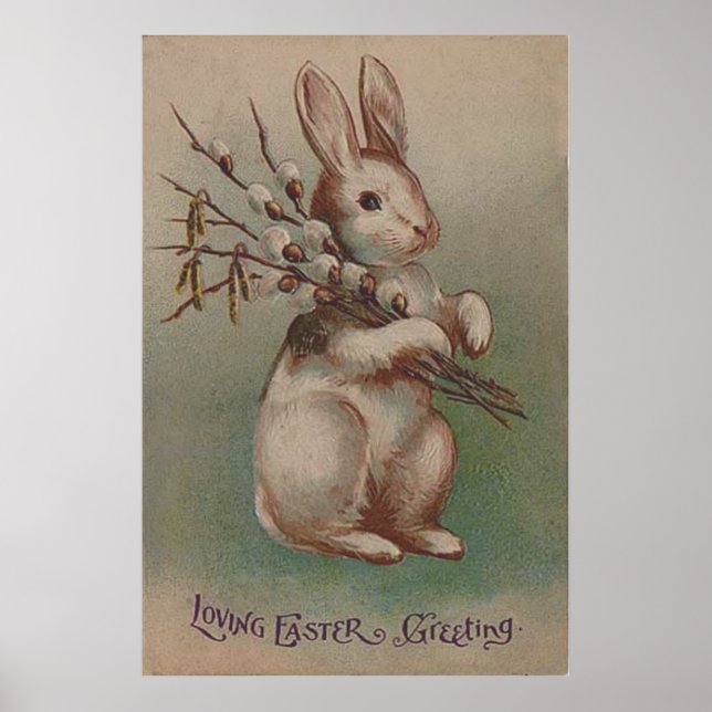 Affiches Lapin de Pâques vintage (Devant)