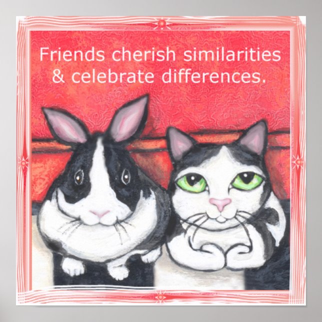 Affiches Lapin lapin et Tuxedo amis de chat (Devant)