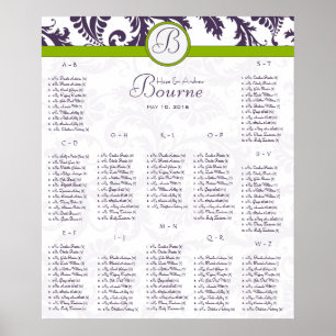 Affiches Lapis Purple Damask Vert Siège Graphique 12 Tablea