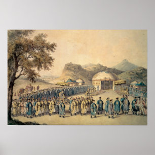 Affiches L'approche de l'empereur de Chine