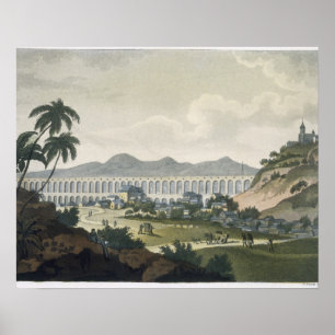 Affiches L'aqueduc dans le Rio de Janeiro (gravure de