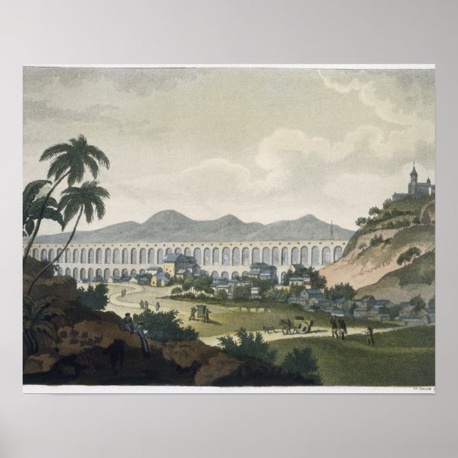 Affiches L'aqueduc de Rio de Janeiro (gravure en couleur) (Devant)