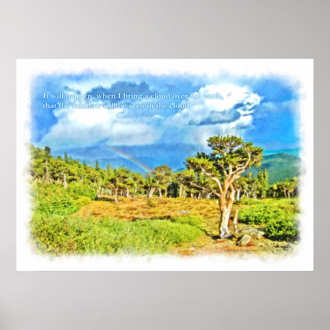 Affiches L'arc-en-ciel sera vu dans le nuage (Devant)