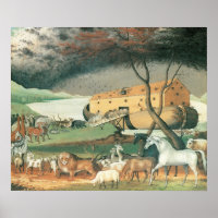 L'Arche de Noé par Edward Hicks, Art Populaire Vin