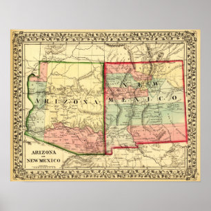Affiches L'Arizona et nouvelle carte de MexicoPanoramic