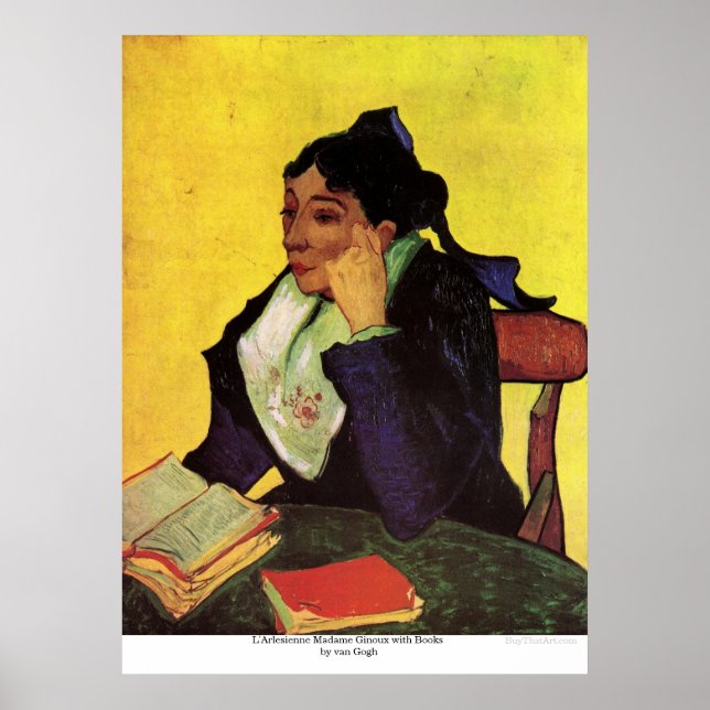 Affiches L'Arlesienne Madame Ginoux with Books by van Gogh (Devant)