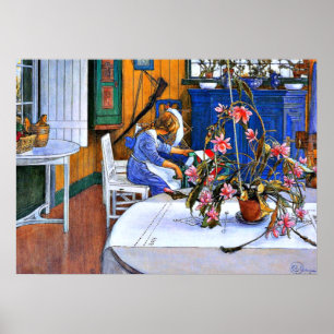 Affiches Larsson : Intérieur avec un cactus