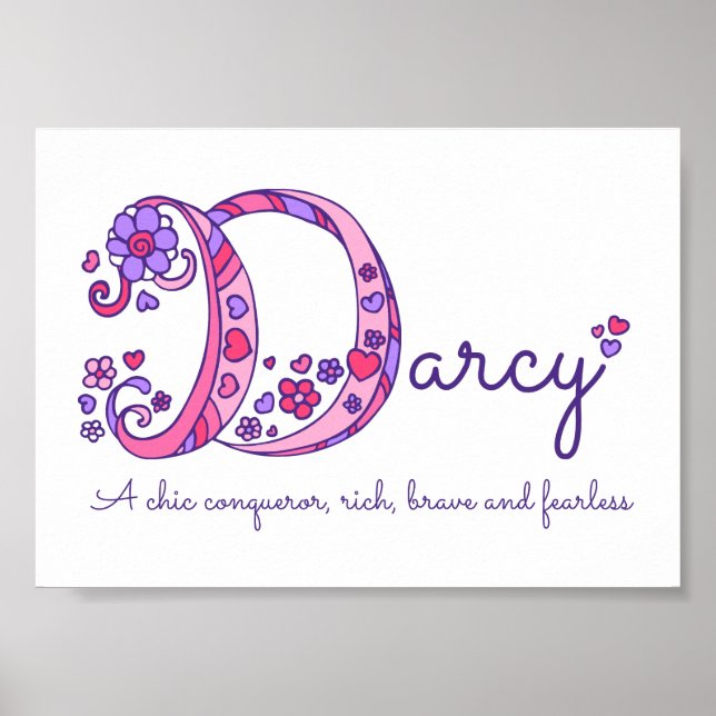 Affiches L'art de gribouillage du nom initial D de Darcy, s (Devant)