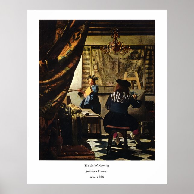 Affiches L'art de la peinture de Johannes Vermeer vers 1668 (Devant)