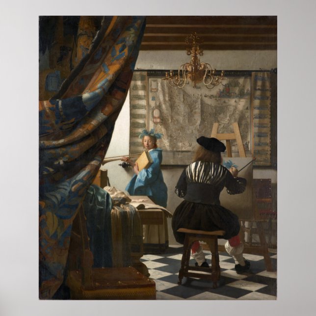 Affiches L'art de la peinture par Johannes Vermeer (Devant)