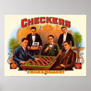 Affiches L'art des étiquettes de cigares vintage, Checkers