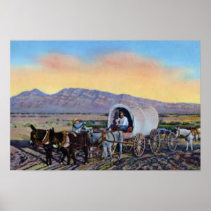 Affiches Las Vegas Nevada Desert Prospector Wagon couvert