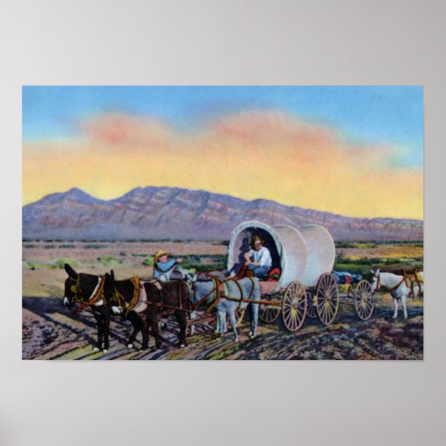 Affiches Las Vegas Nevada Desert Prospector Wagon couvert (Devant)