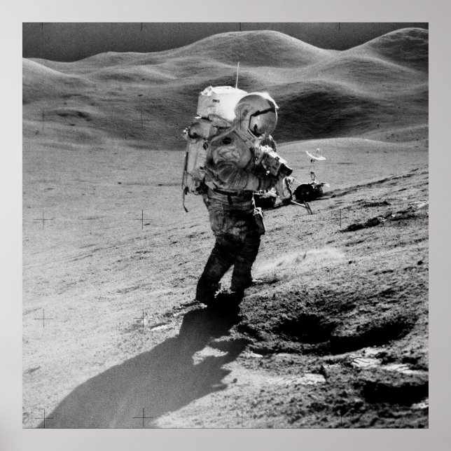 Affiches L'astronaute Apollo 15 sur la Lune (Devant)