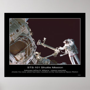 Affiches L'astronaute Jeffrey N. Williams vérifie la grue