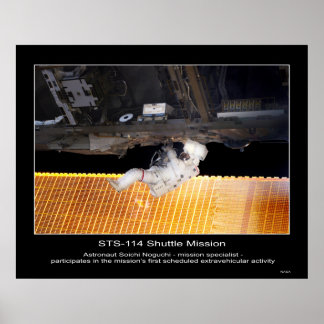 Affiches L'astronaute Soichi Noguchi Activité extravéhicula