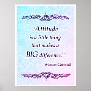 Affiches L'attitude est une petite chose - Citation positiv
