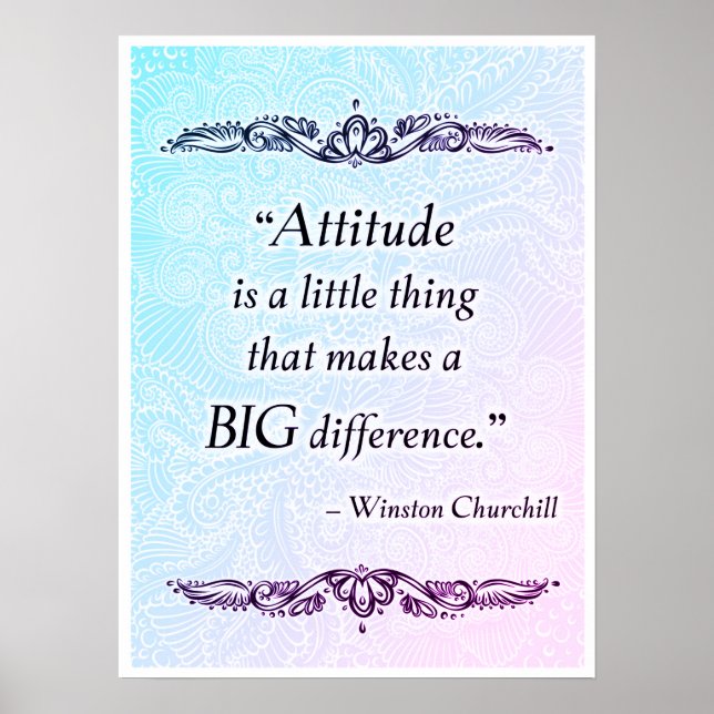 Affiches L'attitude est une petite chose - Citation positiv (Devant)