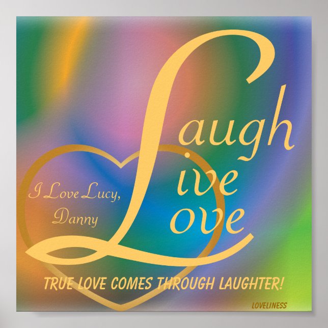 Affiches Laugh Live Love Poster-Personnaliser (Devant)