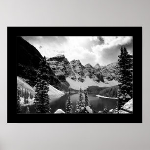 Affiches L'autre lac de Moraine (noir et blanc)