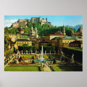 Affiches L'Autriche, Salzbourg, Schloss Hollenberg, jardins