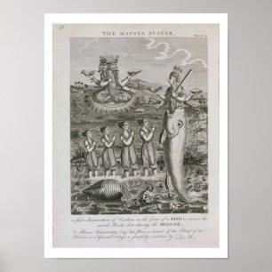 Affiches L'avatar de Matsya, ou la première incarnation de 