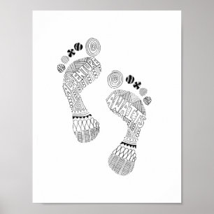 Affiches L'aventure attend l'affiche de pieds nus