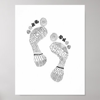 Affiches L'aventure attend l'affiche de pieds nus