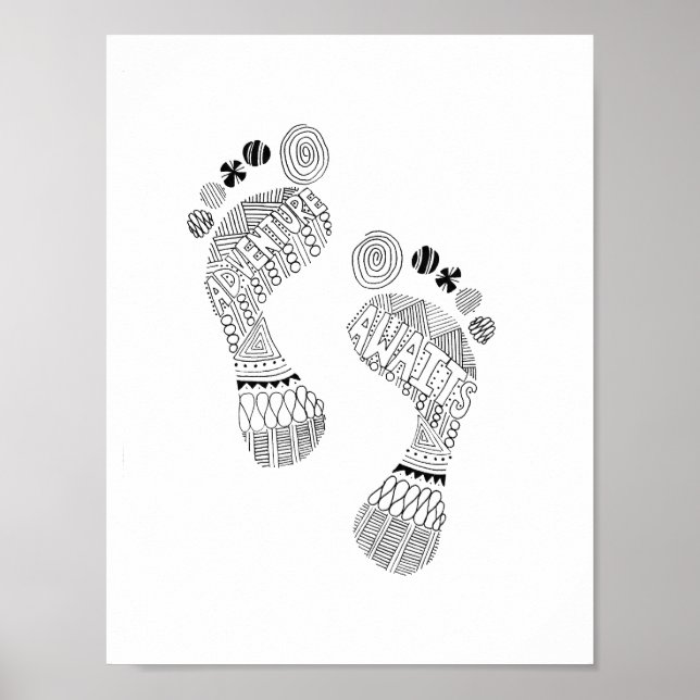 Affiches L'aventure attend l'affiche de pieds nus (Devant)