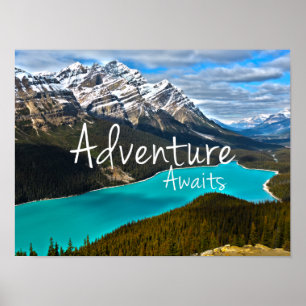 Affiches L'aventure attend le lac Peyto