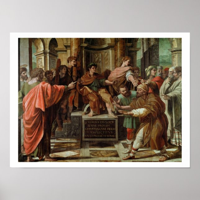 Affiches L'Aveugle d'Elymas (dessin pour la Sixtine Ch (Devant)
