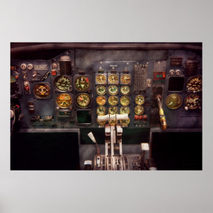 Affiches L'avion - habitacle - les contrôles sont placés