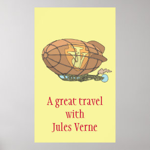 Affiches L'avion "steampunk" Jules Verne