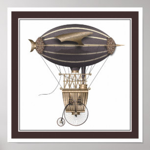 Affiches Le Airship Penny Farthing Imaginaire