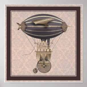 Affiches Le Airship Penny Farthing Imaginaire
