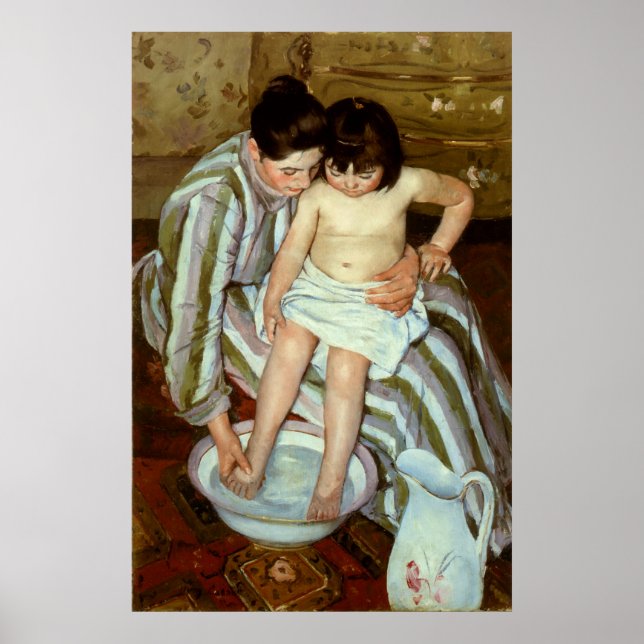 Affiches Le bain de l'enfant de Mary Cassatt (vers 1892) (Devant)