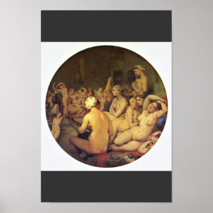 Affiches Le Bain Turc (Tondo) De Ingres Jean Auguste Do