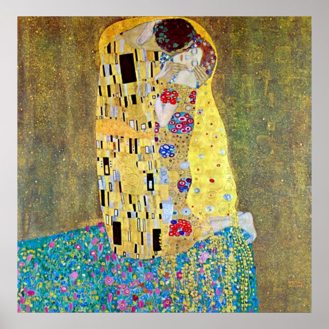 Affiches Le baiser 2 par Gustav Klimt (Devant)