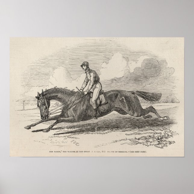 Affiches Le Baron', le gagnant du Grand St. Leger (Devant)