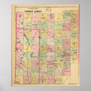 Affiches Le bois de construction débarque la carte de 4